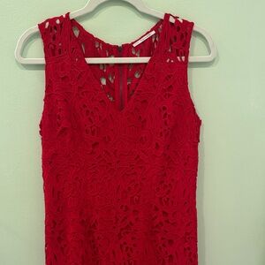 Tahari Red Lace Sleeveless Dress